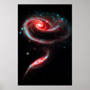 Póster Galaxy Rosa Rojo