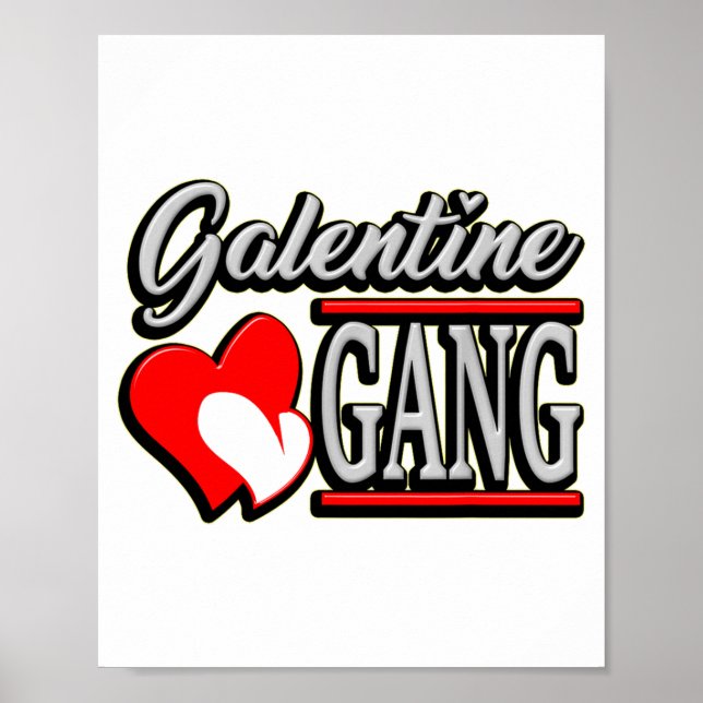 Póster Galentine Gang Funny Valentines Day With The Gir  (Frente)
