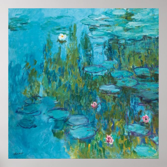 Póster Galería Claude Monet Water Lilies NymphéasHD (Frente)