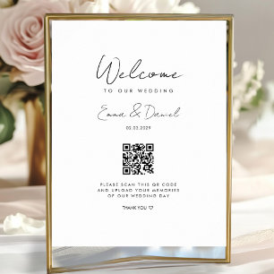 Póster Galería de Bodas de código QR de bienvenida