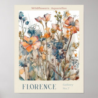 Póster Galería de Flores Aquarelles Market Florence Nº 7