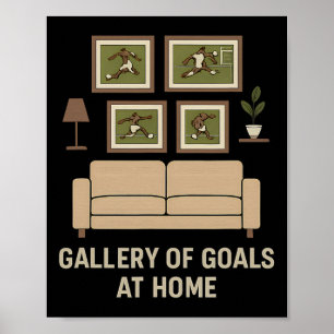 Póster Galería de goles en casa diseño de fanático de fút