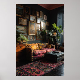 Póster Galería de pared ecléctica y temperamental en la s