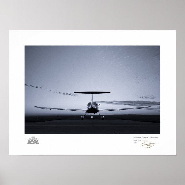 Póster Galería Diamond Sunset Silhouette (Frente)