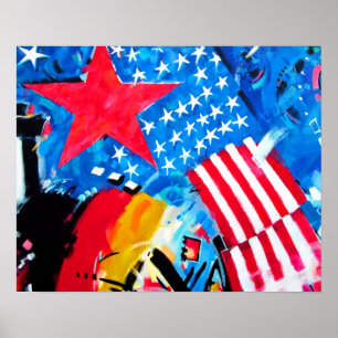 Póster Galería East Side, Muro de Berlín, Banderas
