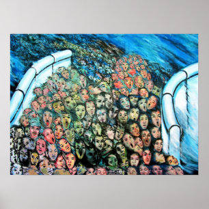 Póster Galería East Side, Muro de Berlín, fuga masiva
