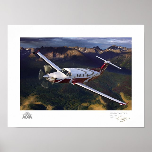 Póster Galería Mountain Flying PC-12 (Frente)