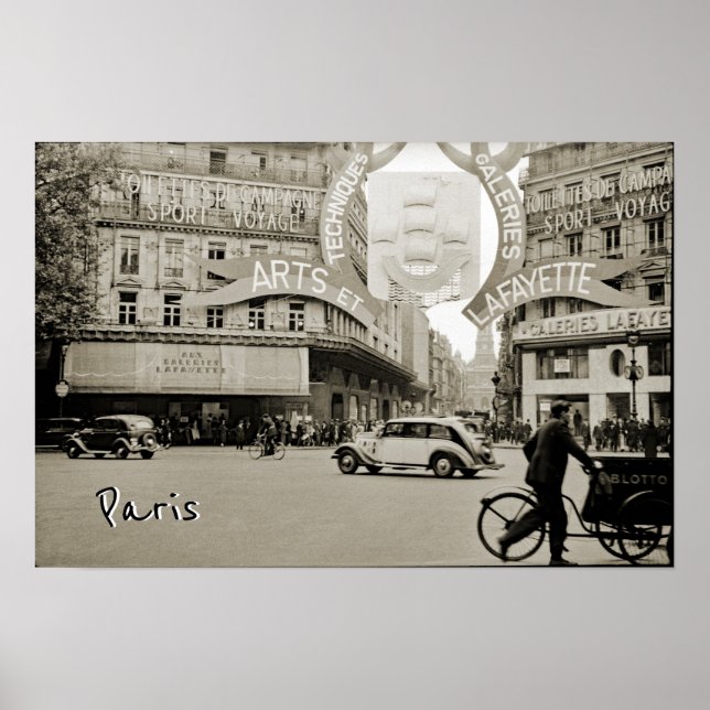 Póster Galerías Lafayette Paris Haussmann 1940 Fotografía (Frente)