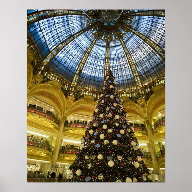 Póster Galeries La Fayette en Navidad, París, Francia (Frente)