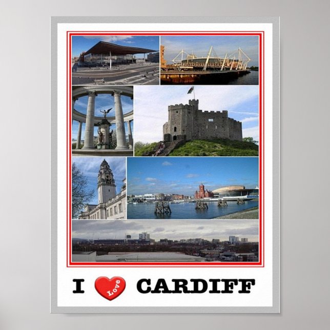 Póster Gales - Cardiff - I Love - (Frente)