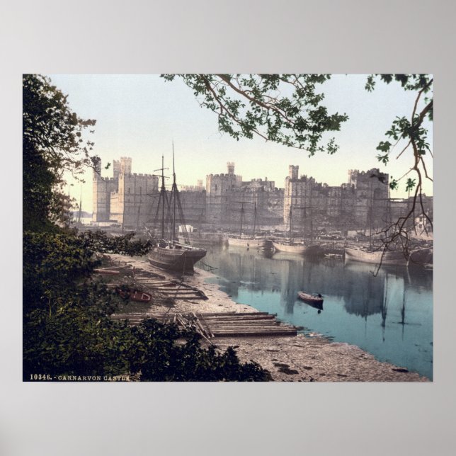 Póster Gales de Vintage, Castillo de Carnarvon 1905 (Frente)