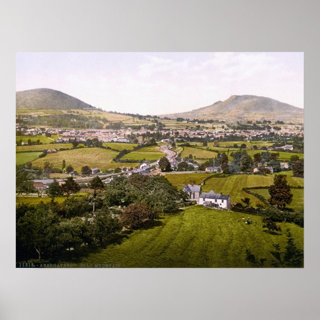 Póster Gales Vintage, Montaña Santa de Abergavenny (Frente)