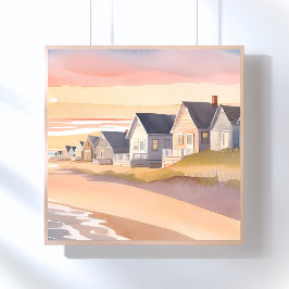 Póster Galilee by the Sea | Rhode Island Beach Watercolor