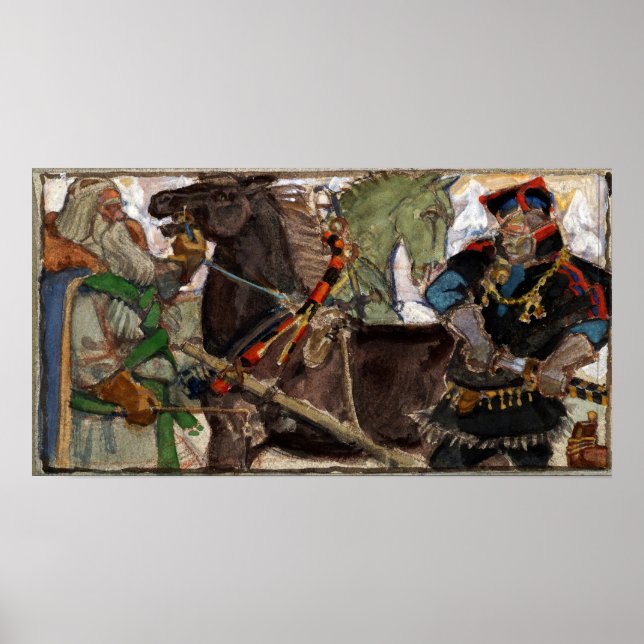 Póster Gallen-Kallela - Borrador de poesía, Gran Kalevala (Frente)