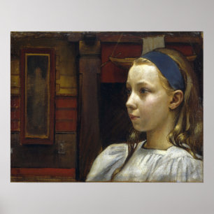 Póster Gallen-Kallela - Cabeza de una niña Little Anna
