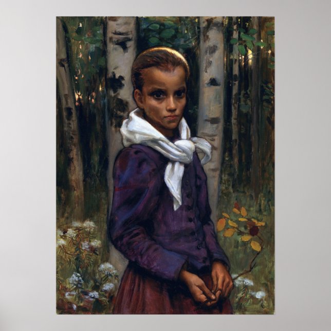Póster Gallen-Kallela - Estudio De Un Chica (Frente)