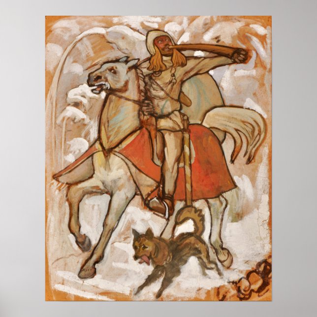 Póster Gallen-Kallela - Kullervo Viaja A Esbozo De Guerra (Frente)