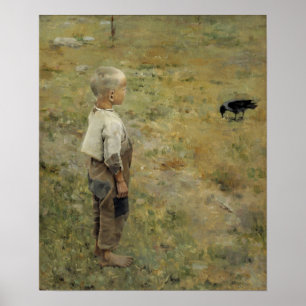 Póster Gallen-Kallela - Niño Con Un Cuervo
