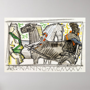 Póster Gallen-Kallela - Poesía, dibujo, Gran Kalevala