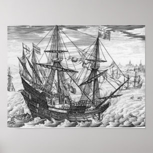 Póster Galleon de la reina Elizabeth