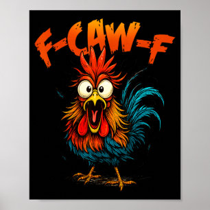 Póster Gallero Divertido Gallina Susurrador F Caw F