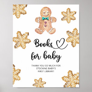 Póster Galleta de jengibre acuarela - libros para bebé