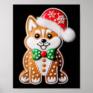 Póster Galleta De Jengibre Divertida Perro Husky Siberian