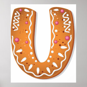Póster Galleta de jengibre en forma de monograma de la le