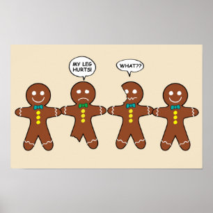 Póster Galleta de Jengibre Mi Pierna Duele Navidad