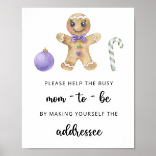Póster Galleta de Navidad - Ayuda a la futura mamá ocupad