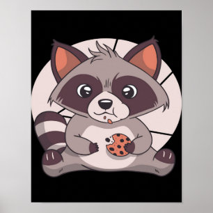 Póster Galleta de raccona comiendo- Regalo de Chocolate L