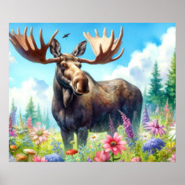 Póster Galleta de verano con Poster de flores silvestres