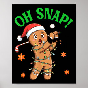 Póster Galleta Divertida de Jengibre Golf Navidad Oh Sorp