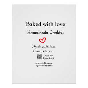 Póster Galletas caseras horneadas con amor añada QR hecho