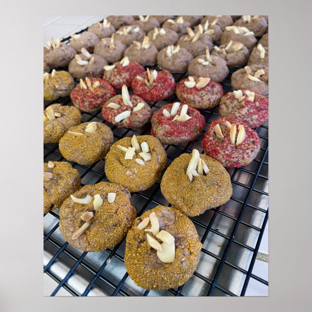Póster Galletas de almendras de chocolate (Frente)