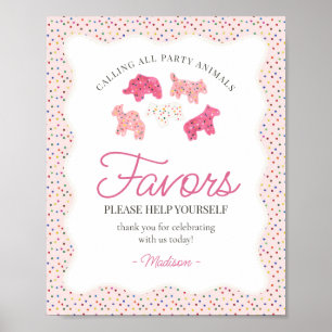 Póster Galletas de animales rosados con espolvorea favore