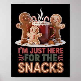 Póster Galletas de jengibre Snacks divertidos de Navidad 