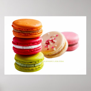 Póster Galletas de Macaroon de SlipperyJoe comida apilada