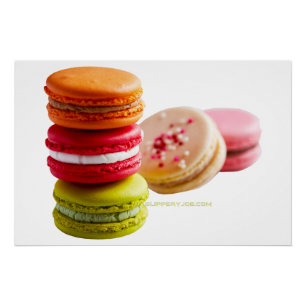 Póster Galletas de Macaroon de SlipperyJoe comida apilada