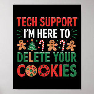 Póster Galletas De Navidad De Soporte Técnico Mujeres Hom