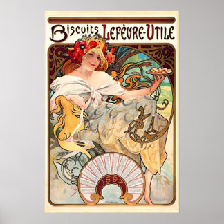 Póster Galletas Lefevre-Utile 1896 CARTEL IMPRESO A1