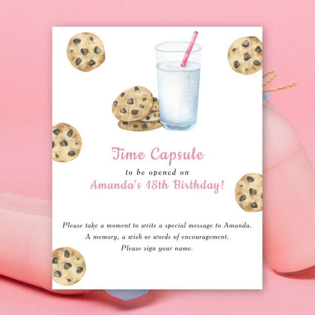 Póster Galletas y leche Cápsula del tiempo 1º cumpleaños (Subido por el creador)