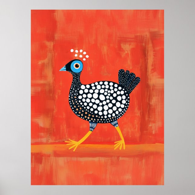 Póster Gallina de Guinea Manchada Caprichosa (Frente)