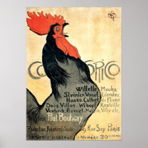 Póster Gallo cantando de Théophile Alexandre Steinlen