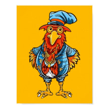 Gallo de Dibujos Animados Divertido y Mandón