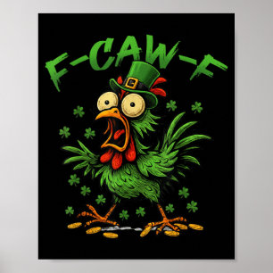 Póster Gallo de gallina F Caw F divertido