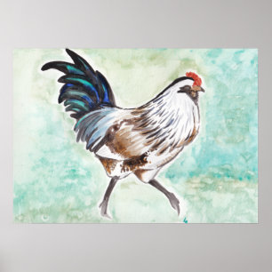 Póster Gallo de Pascua Egger de la acuarela