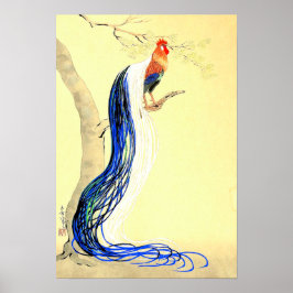 Póster Gallo de Plumas Largas Ono Bakufu Años 50