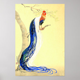 Póster Gallo de Plumas Largas Ono Bakufu Años 50