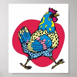 Póster Gallo divertido